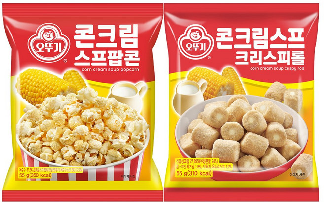 오뚜기 콘크림스프팝콘 55g 12개+콘크림스프크리스피롤 55g 12개, 24개