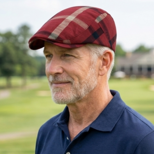 버섯언니 H58 클래식 여름 체크무늬 신사용 중년 남성 헌팅캡