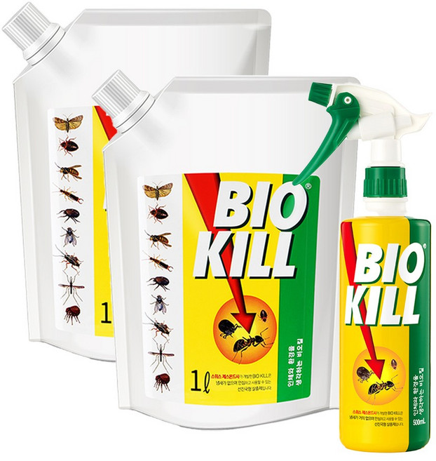 비오킬 살충제 리필용 파우치 1L 2개+500ml, 1세트, 2.5L
