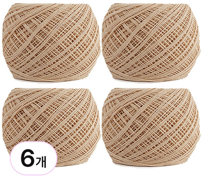 타조 구정 뜨개실 40수x6개 순면 뜨개실 레이스실, 305 연베이지 6p, 1개