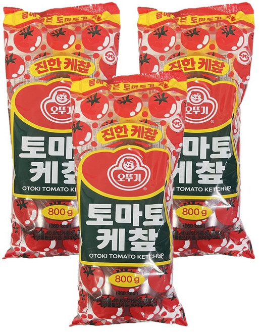 (800g x 3개)오뚜기 토마토케찹/케찹/가정용/소스/케챂/케챱/케첩/토마토/튜브/튜브형/다용도/캐찹/맛있는, 800g, 3개