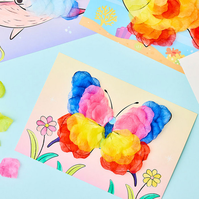 [민화샵] 동물 꽃잎 붙이기, 1개, 나비