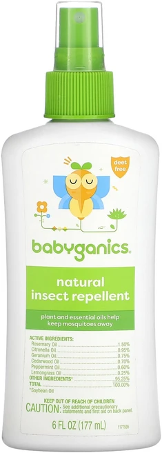 Babyganics 천연 벌레 퇴치제 177ml(6fl oz), Babyganics천연벌레퇴치제177ml6floz, 1개, 177ml - 쿠팡