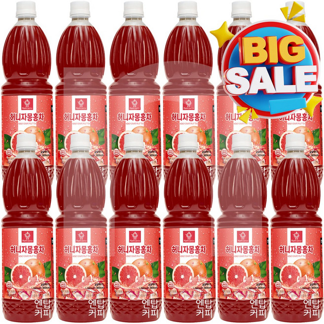 해피스위치 과일농축액 허니자몽홍차 아이스티 1000ml x 12개입, 1L, 12개