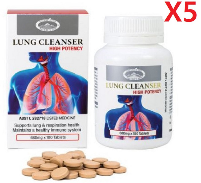 호주 Natures top 네이쳐스탑 렁클렌져 680mg 180정-5개, 180정, 5개