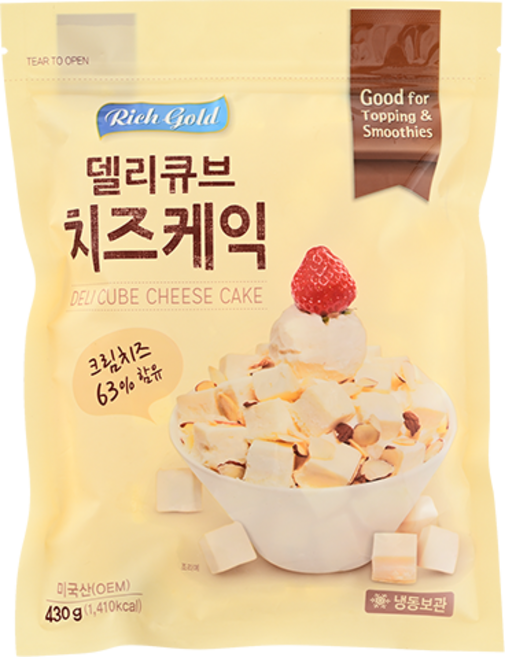 리치골드 델리큐브 치즈케익, 1개, 430g