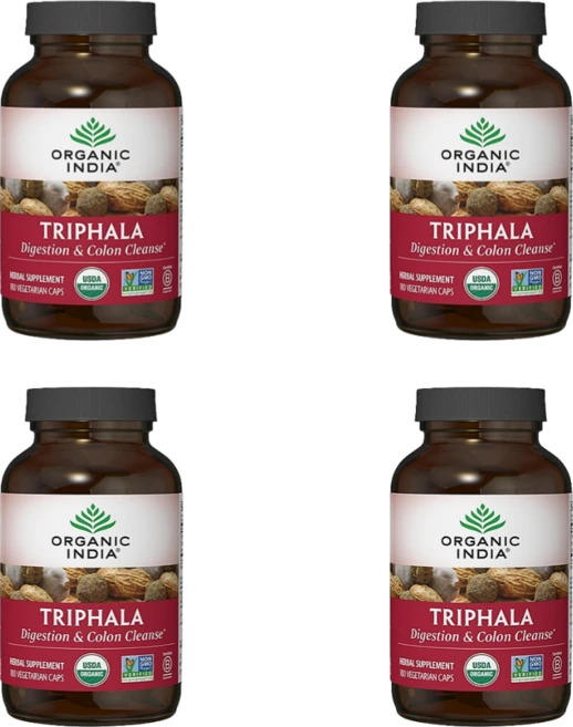 [대용량] 오가닉 인디아 트리팔라 캡슐 ORGANIC INDIA Triphala Capsules Organic, 4개, 180정 - 쿠팡