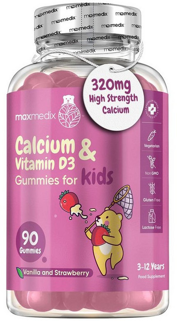 맥스메딕스 키즈 칼슘 비타민 D3 구미 젤리 락토프리, 1개, 90정