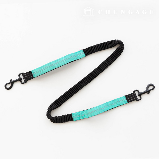 천가게 반려동물 강아지 다견 산책용 양쪽고리 리드줄, 02) 그린, 1개