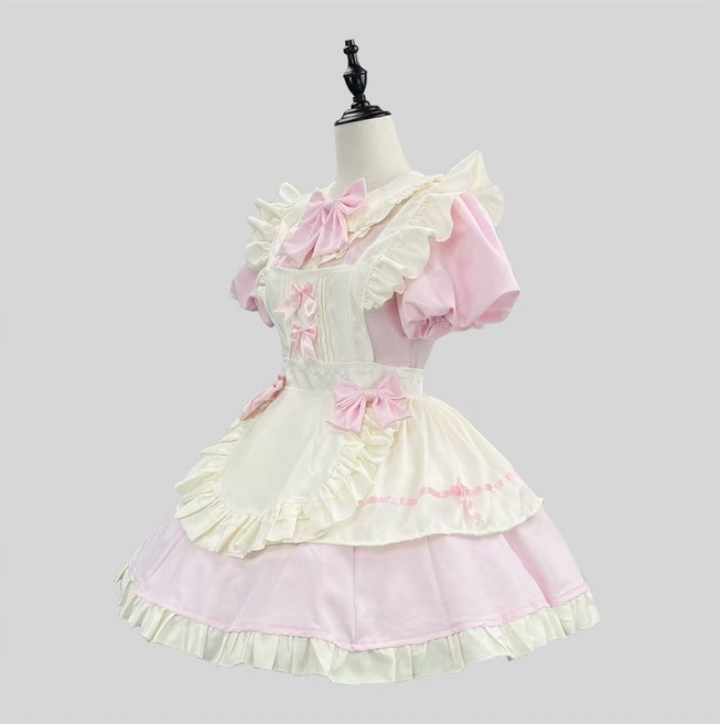 핫스윗 4종 고급 메이드 코스프레 여성 반팔 하녀복 메디드복 코스튬 졸업식 파티복HF