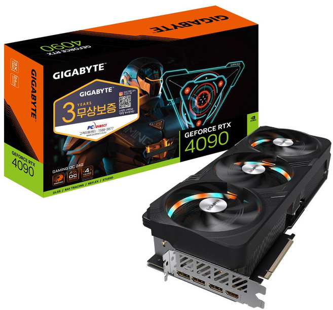 기가바이트 지포스 RTX 4090 Gaming OC D6X 24GB 피씨디렉트 GV-N4090GAMING OC-24GD