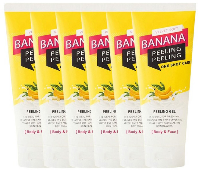 [TV홈쇼핑 지유홈쇼핑 ] 2026 NEW 바나나 필링필링 젤 원샷케어 / 각질제거제 각질제거 바디스크럽 필링젤 페이스 스크럽 바나나필링, 200ml, 6개