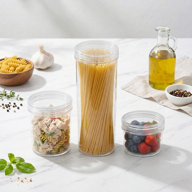 엔에프락 트라이탄 밀폐용기 원형 캐니스터 3종세트 (1호 460ml+2호 980ml+3호 1250ml), 캐니스터 3종세트 (460ml+980ml+1250ml), 1세트