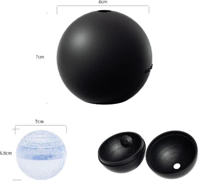 1PC 6 캐비티 실리콘 아이스 큐브 트레이 뚜껑 식품 등급 유연한 금형 냉동고 칵테일 홈 인테리어, 1개