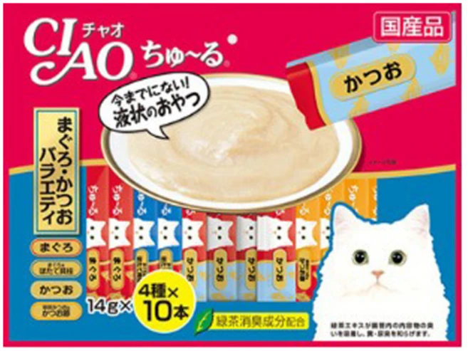 이나바 고양이 챠오츄르 버라이어티 간식, 혼합맛(참치/가다랑어), 560g, 1개 - 쿠팡