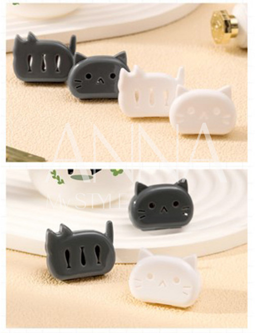 안나네 고양이 디자인 칫솔 보호캡 휴대용 칫솔 커버 4P, 1세트