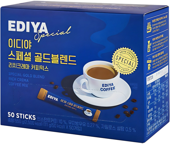 이디야 스페셜 골드블렌드 리치크레마 커피믹스, 11g, 50개입, 1개