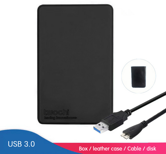 TWOCHI''2TB 1TB 슈퍼 외장형 하드 드라이브 디스크 USB3.0 HDD 스토리지(PC Mac 태블릿 Xbox PS4 TV, [09] 120GB, 59)Black, Black