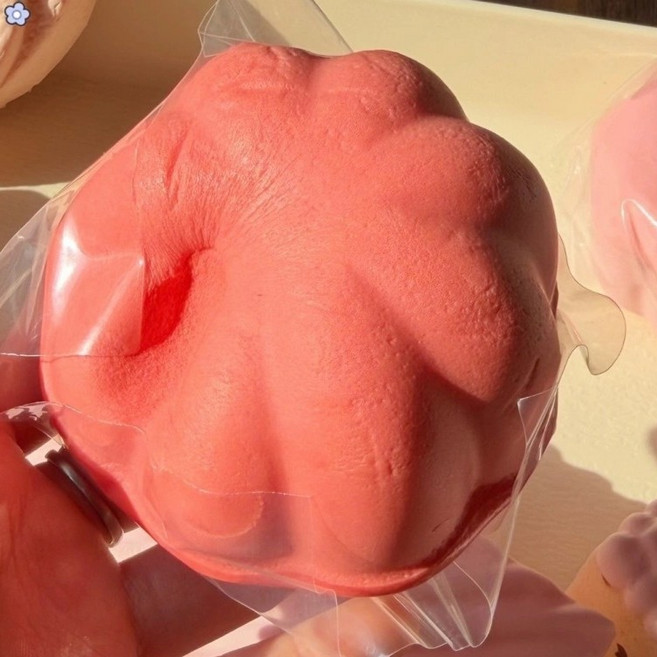 꽃빵 스퀴시 대왕 꿀떡 말랑이 말랑 쫀득 촉촉 촉감 스트레스해소 힐링 피젯토이 오피스토이, 1개, 진핑