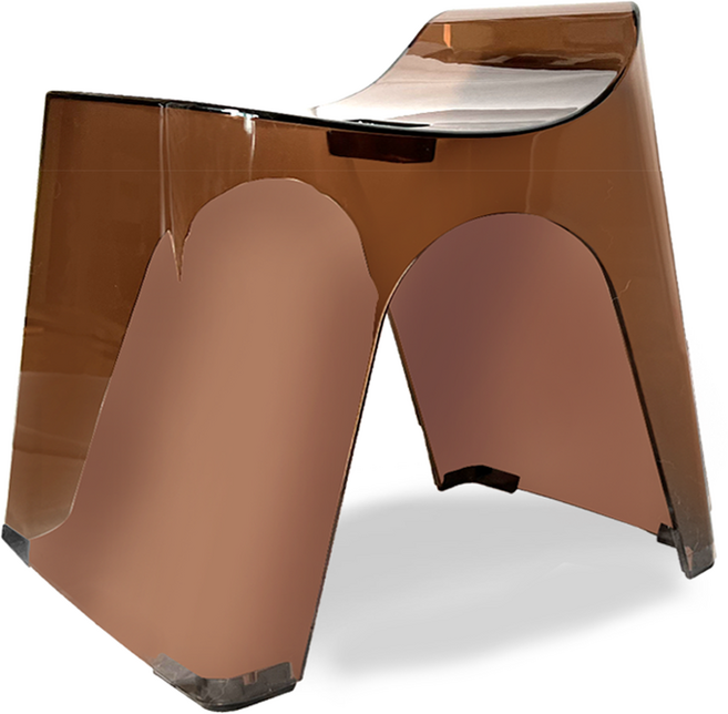 휴바스 클리어 일본 욕실의자 투명 목욕용 스툴, 클리어브라운, 25H