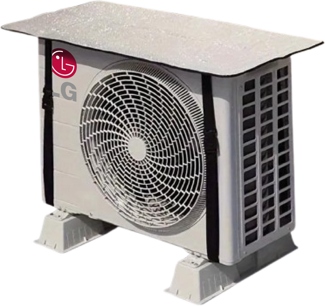 산컴퍼니 안날라가는 에어컨 실외기 커버 과열 방지 난 열 차단 절전 덮개, 실버