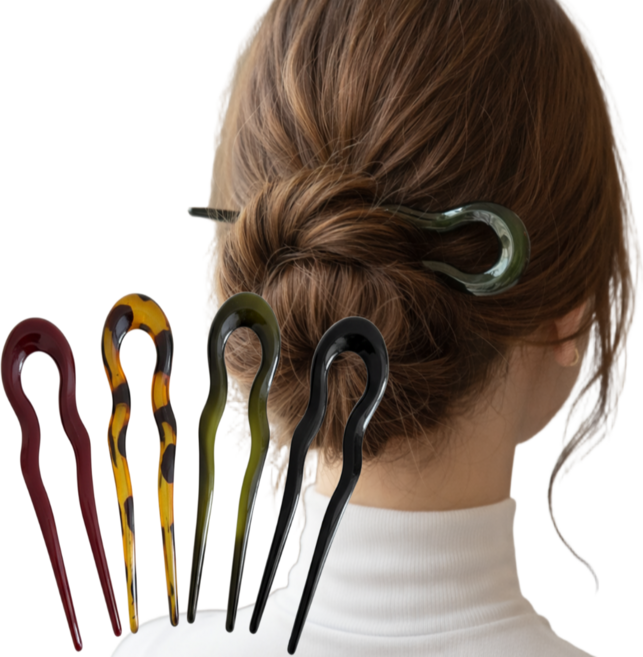 아티 올림머리 핀 u자 비녀 4종세트