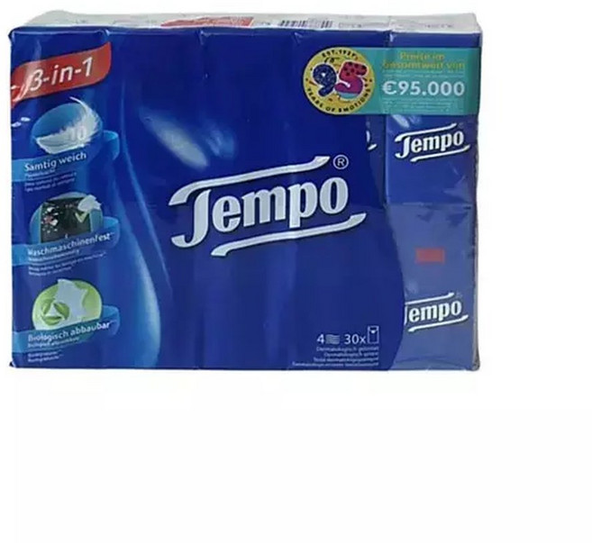 템포 티슈 30개입 300매 휴대용 여행 포켓티슈, 1박스