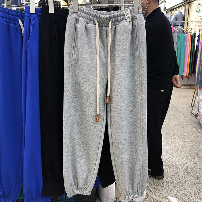 大碼休閒運動褲 寬鬆束腳燈籠褲