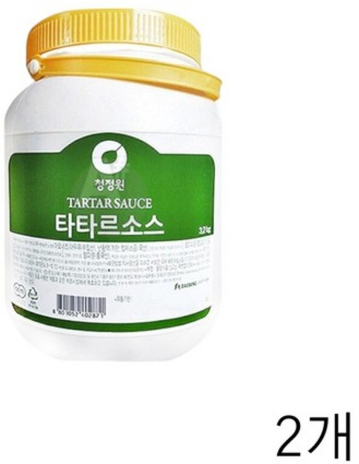 WL 청정원 타타르 소스 3.2Kg X 2개 타르타르 생선까스 연어소스 대용량 업소용식재료 식자재