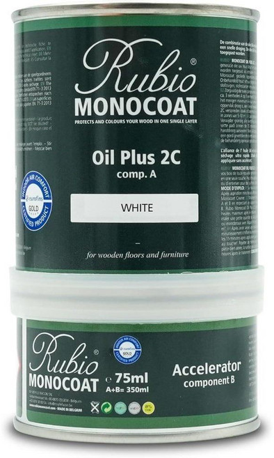 Rubio Monocoat Wood Oil Finish Oil Plus 2C 화이트 350ml, 1