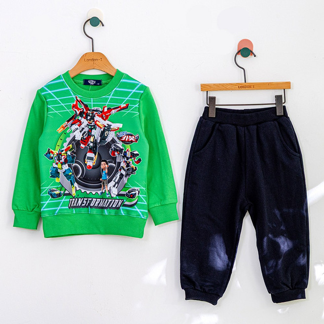 정품 헬로 카봇 긴팔 히트가이 상하복 옷 바지 세트