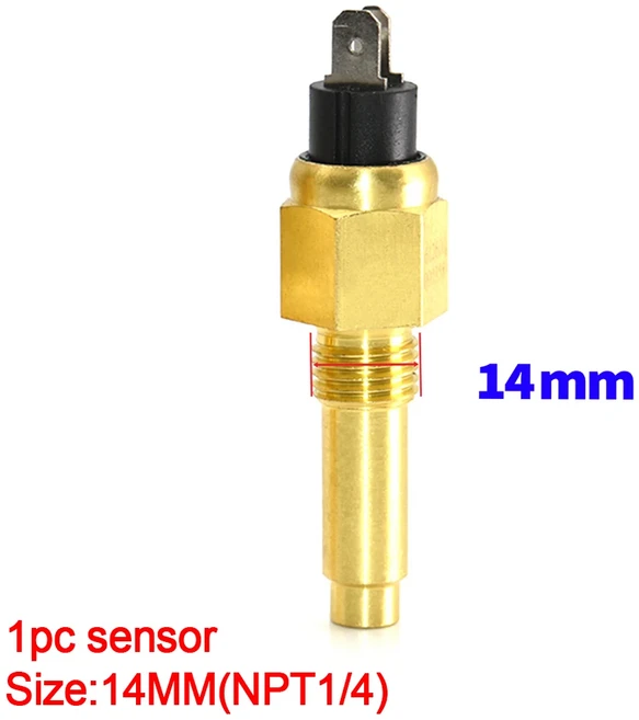 호환 12/14/16/17/21mm 가솔린 디젤 엔진 수온 센서 120 ℃ 차량 트럭 보트용 알람 발생기 부품 1/8NPT 3, 02 14mm