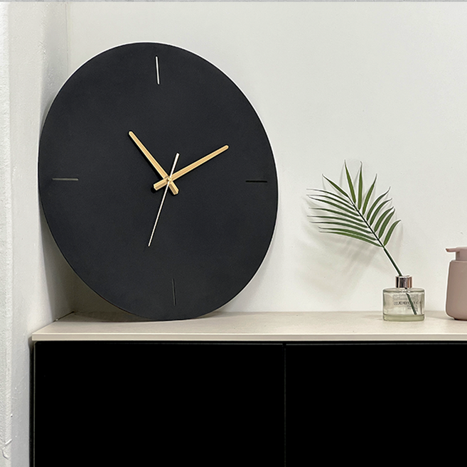 무타공 무소음 벽시계, 블랙