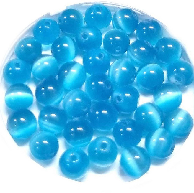All 원석알 8mm 캐츠아이 팔찌원석 한팩 25알 컬러선택, 아쿠아, 1개