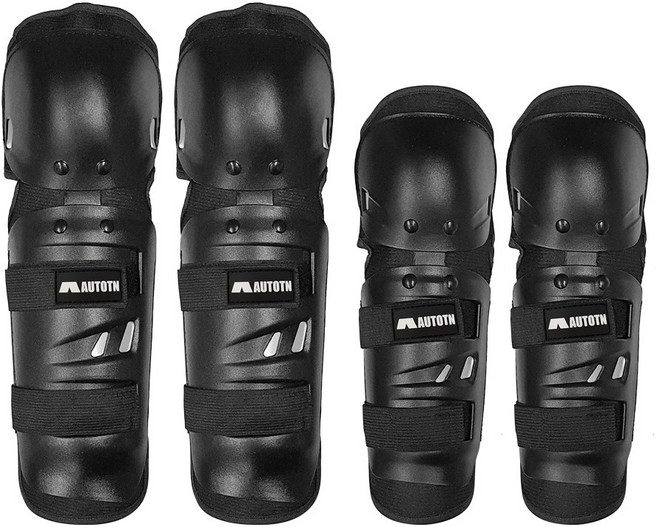 MOXI 킥보드 자전거 오토바이 무릎 팔꿈치 보호대 4개 1세트 2세대, 블랙