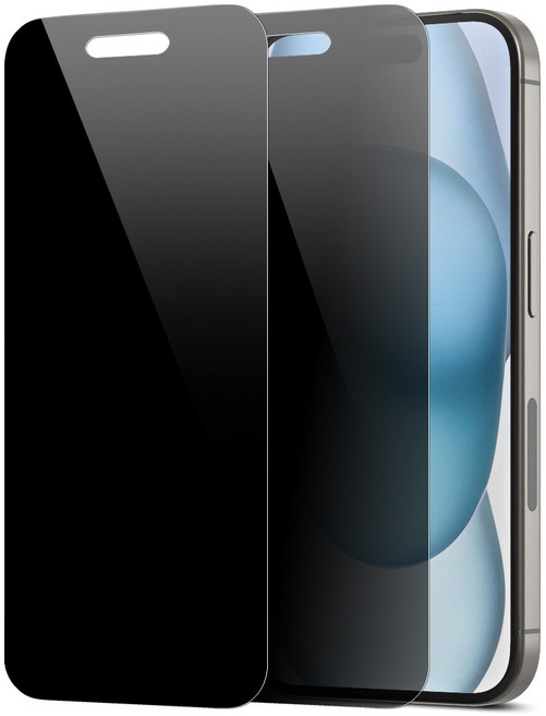 다이아큐브 아이폰15 사생활보호 방탄강화 9H 고경도 듀얼유리코팅 저지문AF 액정보호필름 2P 정렬가이드핀제공, 2개