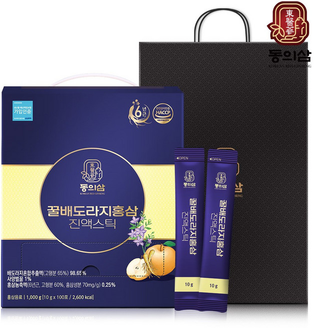 농협 동의삼 꿀배도라지홍삼 진액스틱 10g x 30포, 100개