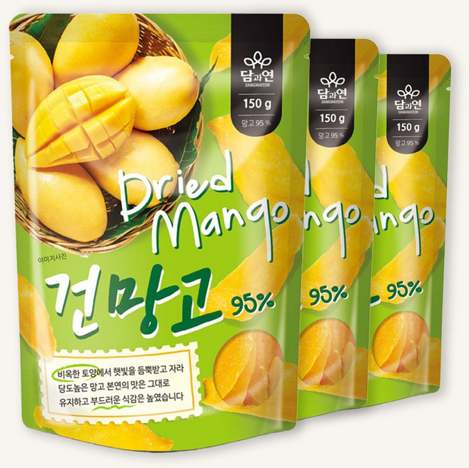 리얼 건망고 95%, 3개, 150g