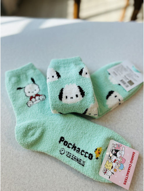 [디마켓당일배송] 산리오정품 수면양말 두켤레 세트 시나모롤 포차코 마이멜로디 쿠로미 폼폼푸린 헬로키티