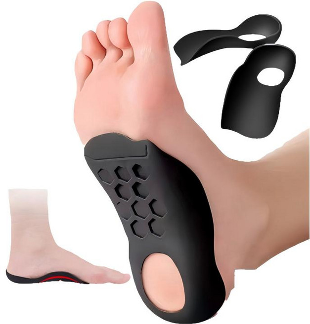 TUQO 足弓訓練器 升級計數 腳底按摩 阻力可調 糾正腿型 (2入), 1個, 黑色 足弓墊  M碼 35-39碼