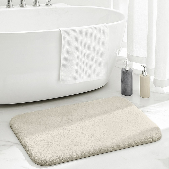 연화삼월 욕실 발매트 주방 현관 아파트 현관매트 자취 필수템 데일리라이크 발매트 베란다매트 화장실매트 메모리폼 발매트, 크림색, 1개