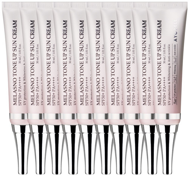 아요델 멜라즈노 광채 주름 미백 톤업 영양 쌩얼 톤업선크림 SPF50+PA++++, 10개, 30ml