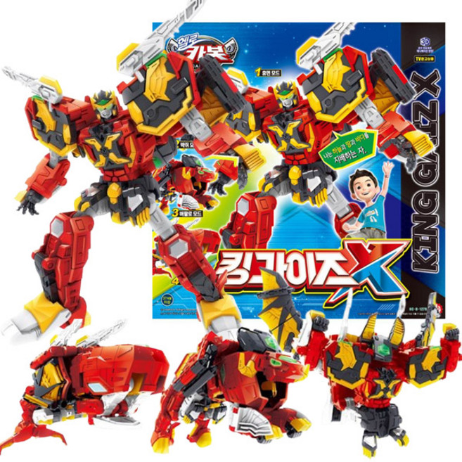 헬로카봇 킹가이즈X 4가지 변신 모드 로봇 장난감, 1개