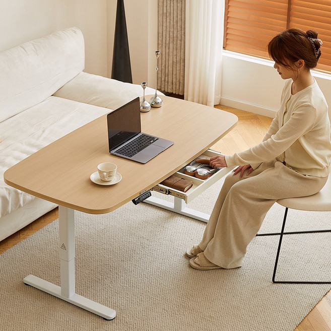 아우스 원목 FJ13 모션 거실테이블 리프트업 소파테이블 리프팅테이블 높이조절 테이블 좌식 모션데스크 사각형, 내추럴(FJ13)