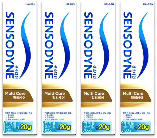 센소다인 멀티케어 시린이개선 치약, 120g, 4개