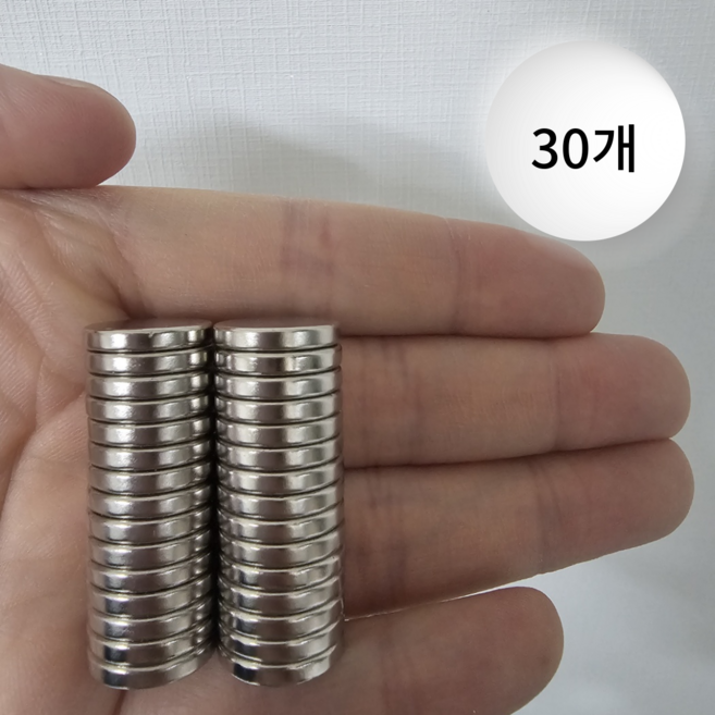 쇼픽스 강력 네오디움 원형 자석 15mm x 3mm, 30개