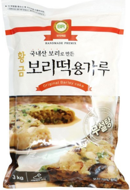 보리채움 무설탕 황금보리떡용가루3kg, 3kg, 4개