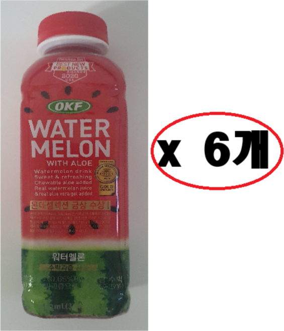 오케이에프) 워터멜론 제로슈가 수박음료, 500ml, 6개
