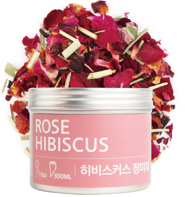 히비스커스 장미꽃차 블랜딩차 허브차 꽃차, 1개, 1개입, 300ml