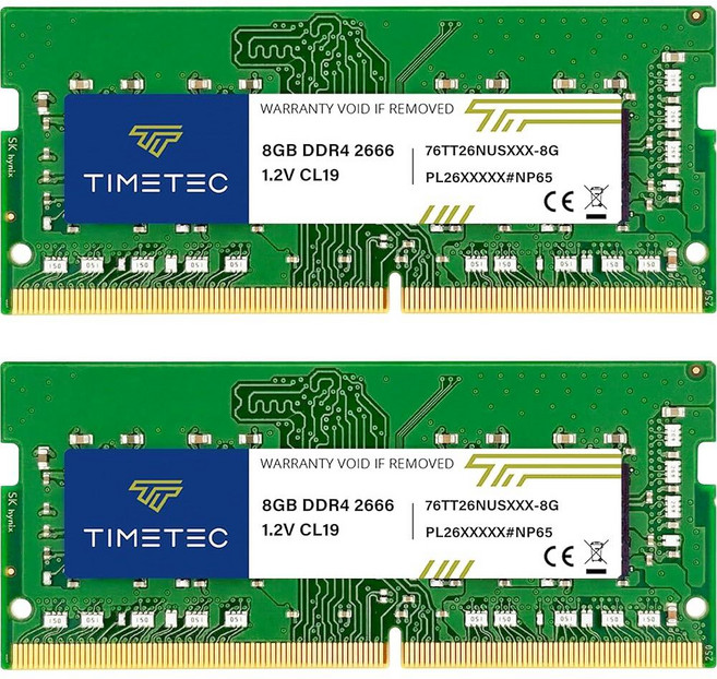 Timetec 8GB DDR4 2666MHz (DDR4-2666) PC4-21300 ( (PC4-2666V) Non-ECC 언버퍼드 1.2V CL19 1Rx8 싱글 랭크 260, 16GB KIT(2x8GB) Premium